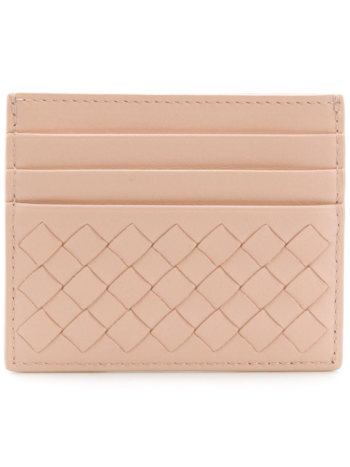 Bottega Veneta Woven Card Holder - Nude & Neutrals