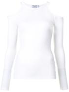 Frame Denim Cold-shoulder Top, Women's, Size: Small, White, Micromodal/supima Cotton/spandex/elastane