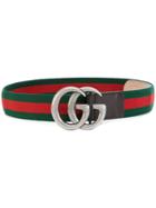 Gucci Kids Web Gg Buckle Belt - Green
