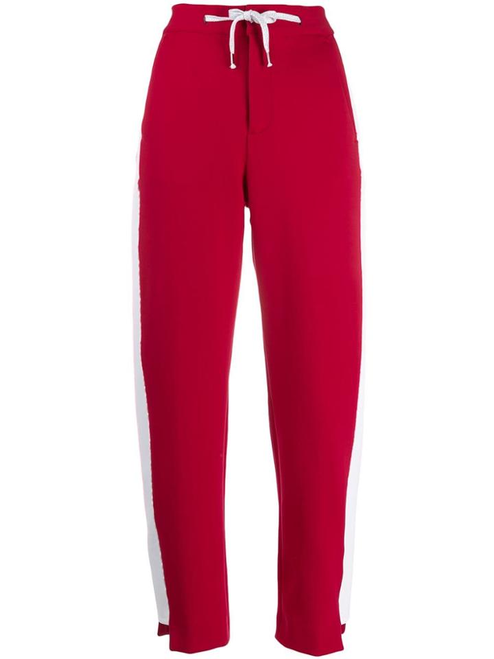Pt01 Contrast Side Panel Track Pants - Red