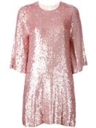 Amen Sequined Shift Dress, Women's, Size: 44, Pink/purple, Viscose/pvc