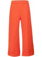Delpozo Cropped Tailored Trousers, Women's, Size: 40, Red, Cotton/polyamide/spandex/elastane