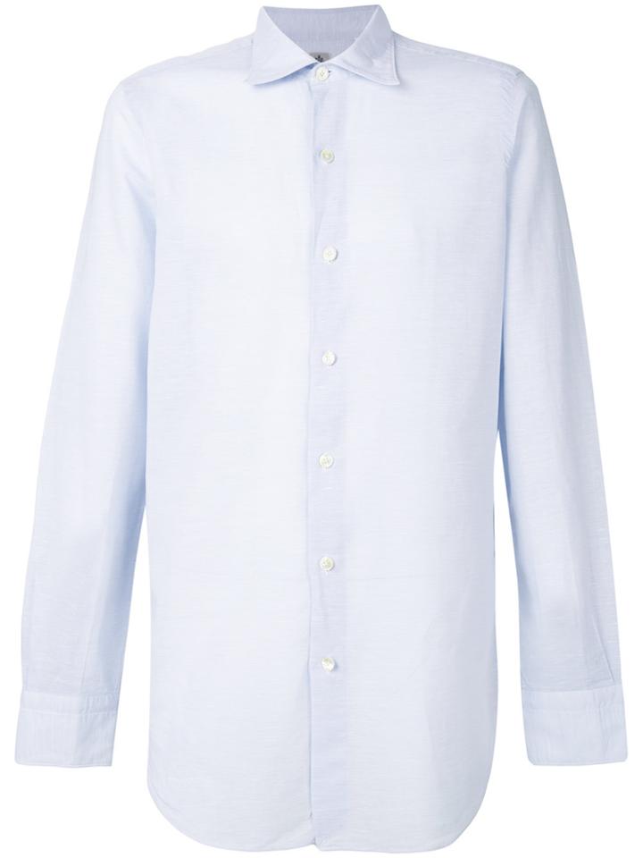 Finamore 1925 Napoli Long Sleeved Shirt - Blue