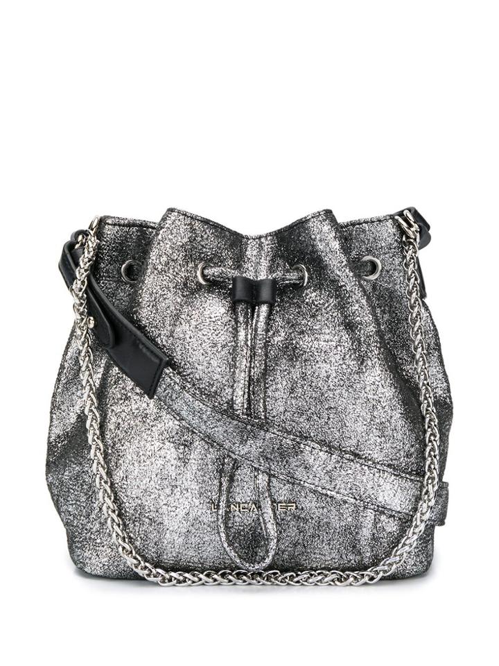 Lancaster Metallic Bucket Bag - Silver