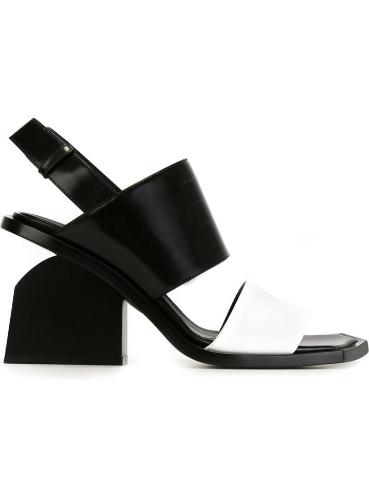 Marni Block Heel Sandals, Women's, Size: 37, White, Calf Leather/leather/rubber