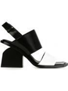 Marni Block Heel Sandals, Women's, Size: 37, White, Calf Leather/leather/rubber