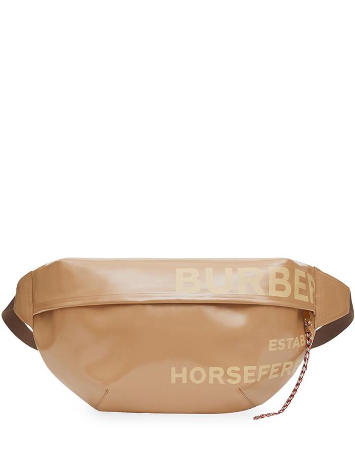 Burberry Extra Large Horseferry Print Coated Canvas Bum Bag - Neutrals