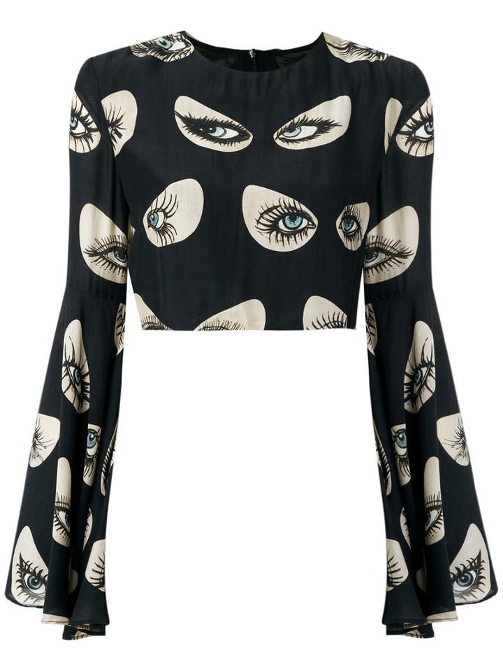Adriana Degreas Printed Blouse, Women's, Size: Medium, Black, Viscose/silk