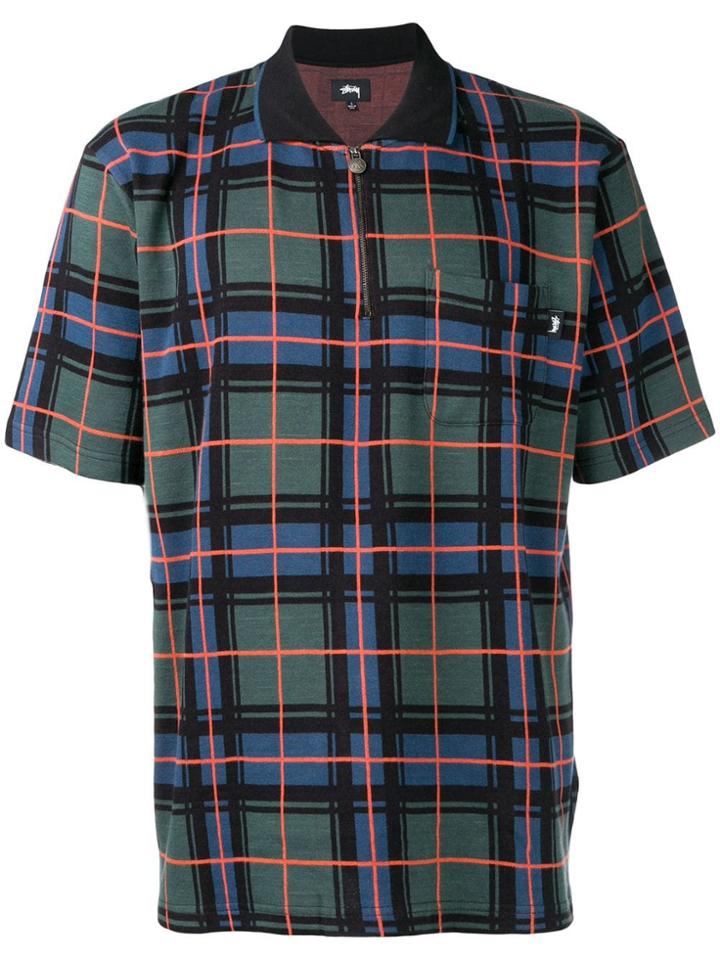 Stussy Check Patterned Polo Shirt - Multicolour