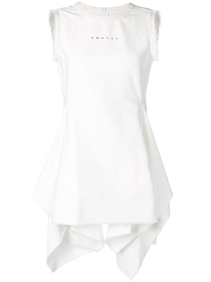 Ambush Flared Logo Dress - White