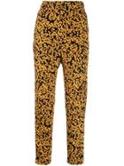 Ganni Printed Cropped Trousers - Yellow