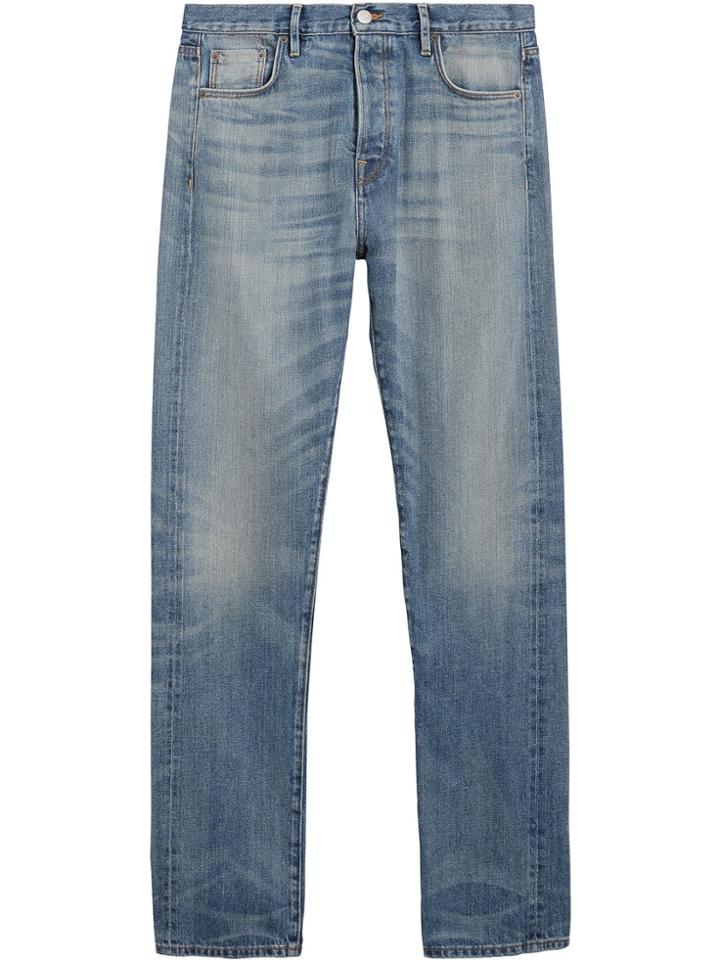 Burberry Relaxed Fit Washed Japanese Selvedge Denim Jeans - Blue