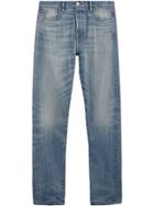 Burberry Relaxed Fit Washed Japanese Selvedge Denim Jeans - Blue