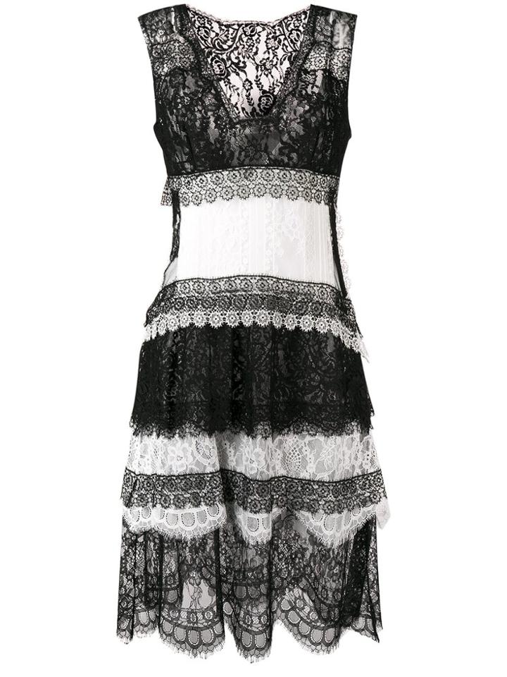 Ermanno Scervino Embroidered Sleeveless Mini Dress - Black