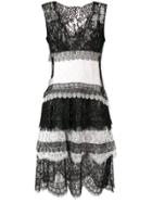 Ermanno Scervino Embroidered Sleeveless Mini Dress - Black