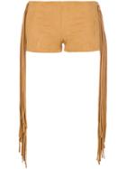Fisico Fringed Shorts - Brown