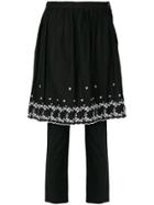 Comme Des Garçons Vintage Embroidered Skirt Over Trousers - Black