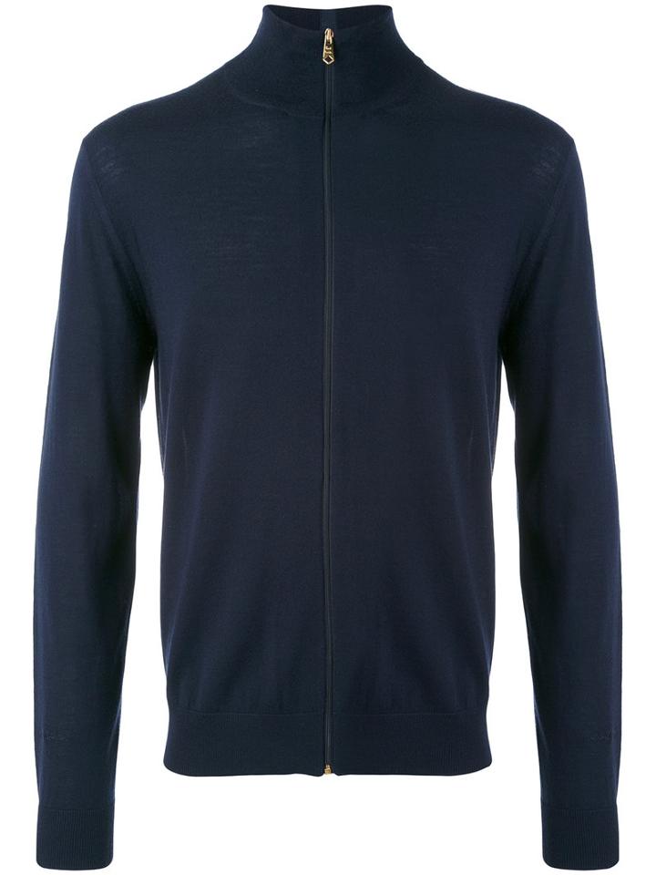 Paul Smith - Zip Cardigan - Men - Merino - S, Blue, Merino