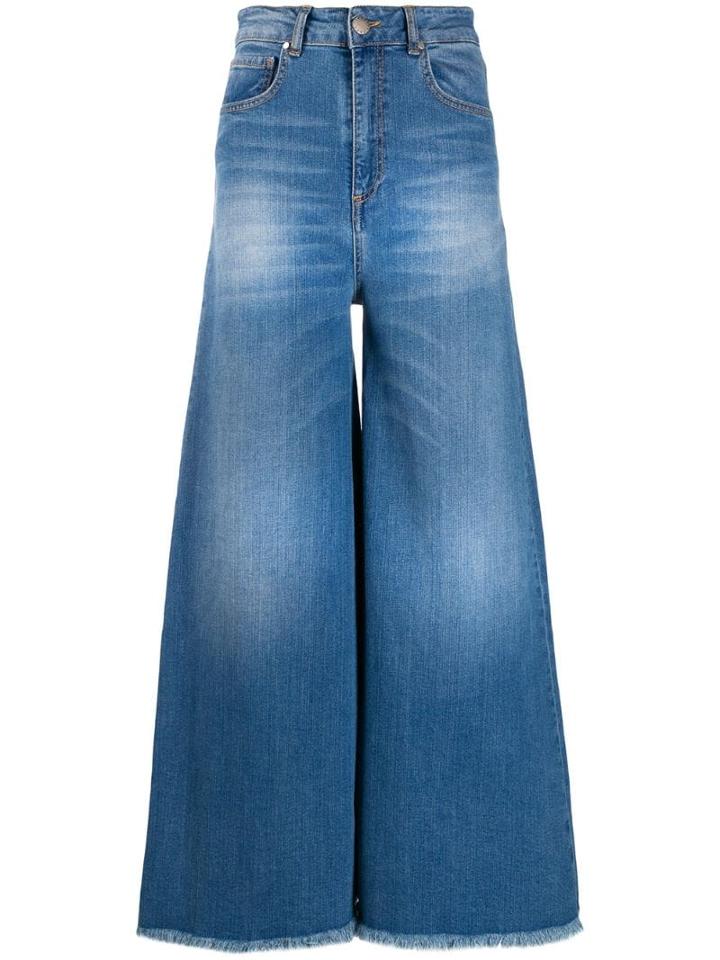 Federica Tosi Faded Wide-leg Jeans - Blue