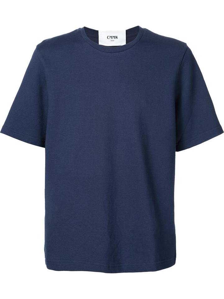 Cmmn Swdn Plain T-shirt, Men's, Size: M, Blue, Cotton/polyamide