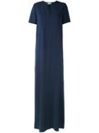 Lanvin Long V-neck Dress, Women's, Size: 38, Blue, Viscose/spandex/elastane
