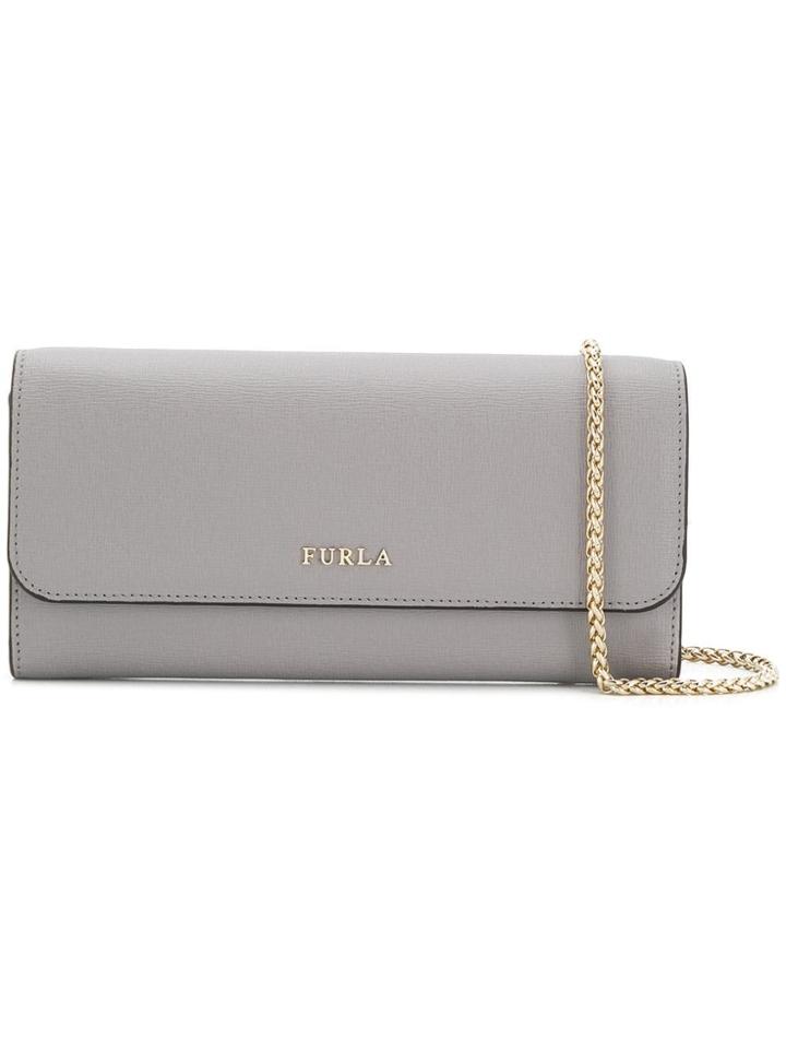 Furla Babylon Chain Clutch - Grey