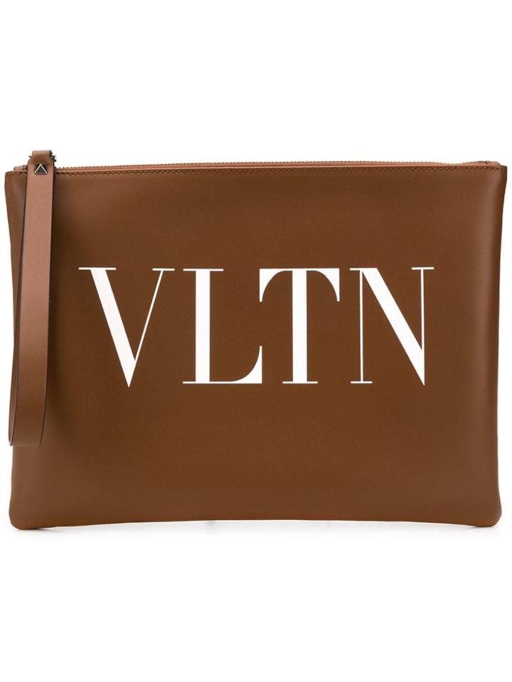 Valentino Valentino Garavani Vlnt Large Handle Pouch - Brown