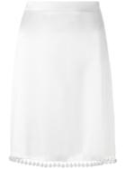 Givenchy Pearl Hem Skirt, Women's, Size: 40, White, Silk/acetate/cotton