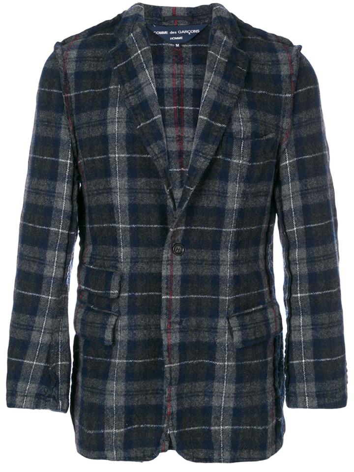 Comme Des Garçons Vintage Tartan Fitted Blazer - Blue