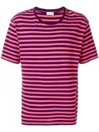 Saint Laurent Striped Print T-shirt - Pink