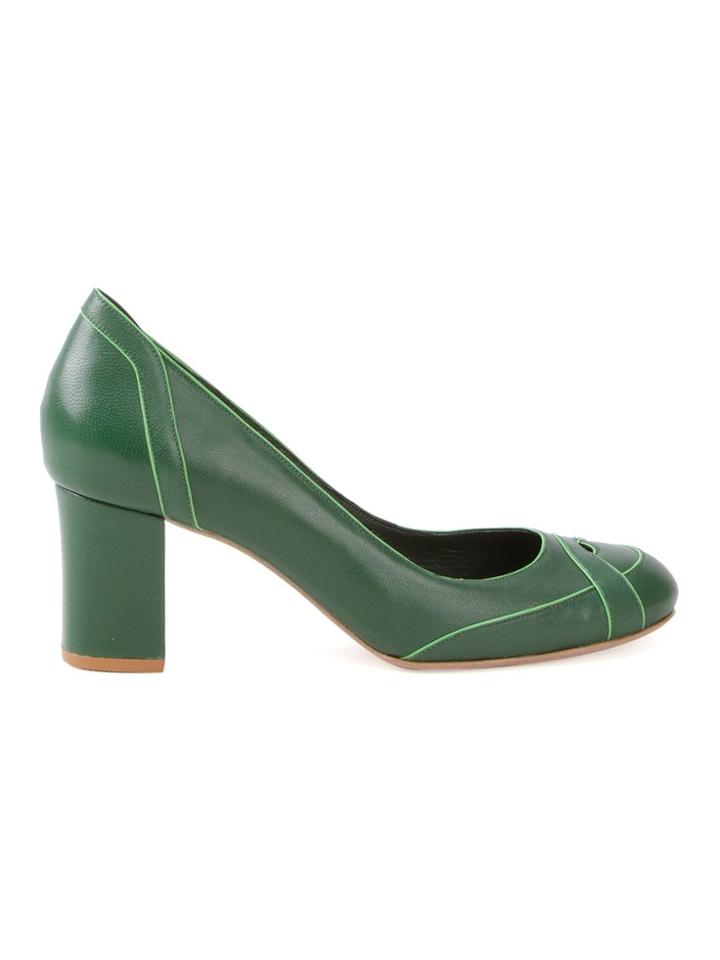 Sarah Chofakian Mid-heel Pumps - Green