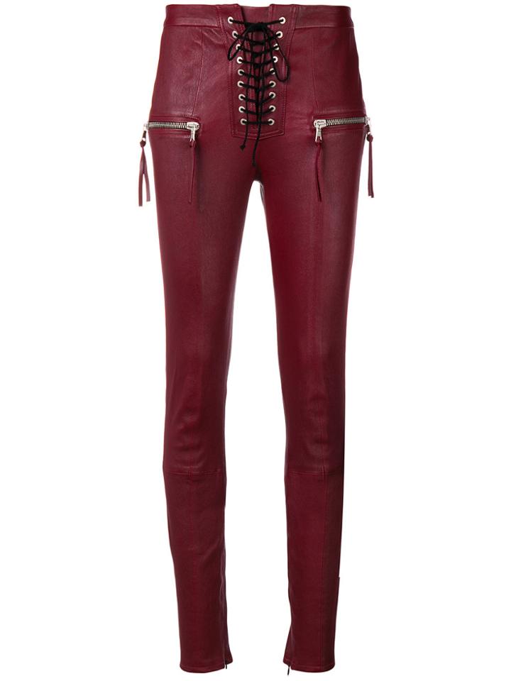 Unravel Project Skinny Lace-up Trousers - Red