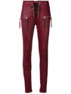 Unravel Project Skinny Lace-up Trousers - Red