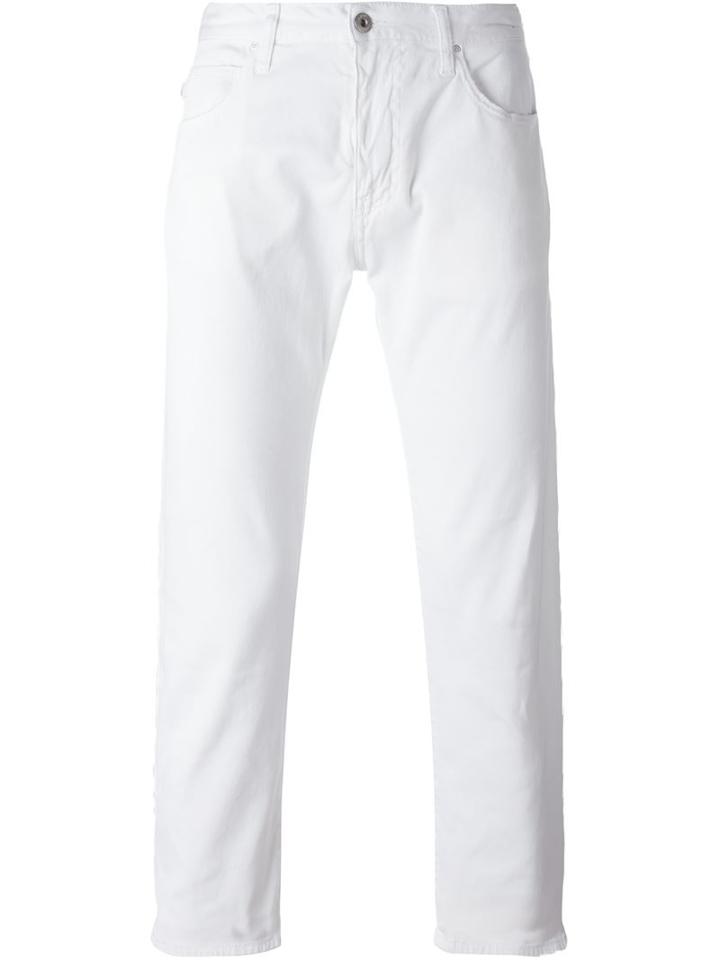Armani Jeans Slim-fit Jeans, Men's, Size: 38, White, Cotton/spandex/elastane