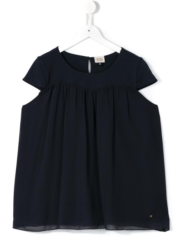 Armani Junior Flared Blouse, Size: 16 Yrs, Blue
