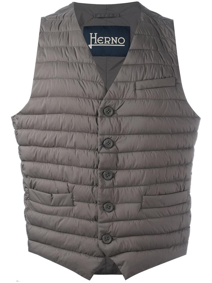Herno Padded Gilet, Men's, Size: 52, Brown, Polyamide/polyurethane/polyester