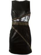 Philipp Plein Part Ready Dress, Women's, Size: M, Black, Lamb Skin/acetate/polyester