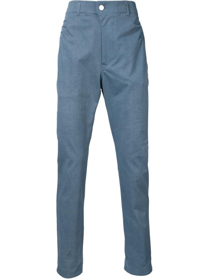 Julien David Straight Leg Trousers, Men's, Size: Xl, Blue, Cotton/polyurethane