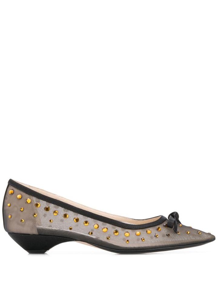 Nº21 Pointed Toe Ballerinas - Black