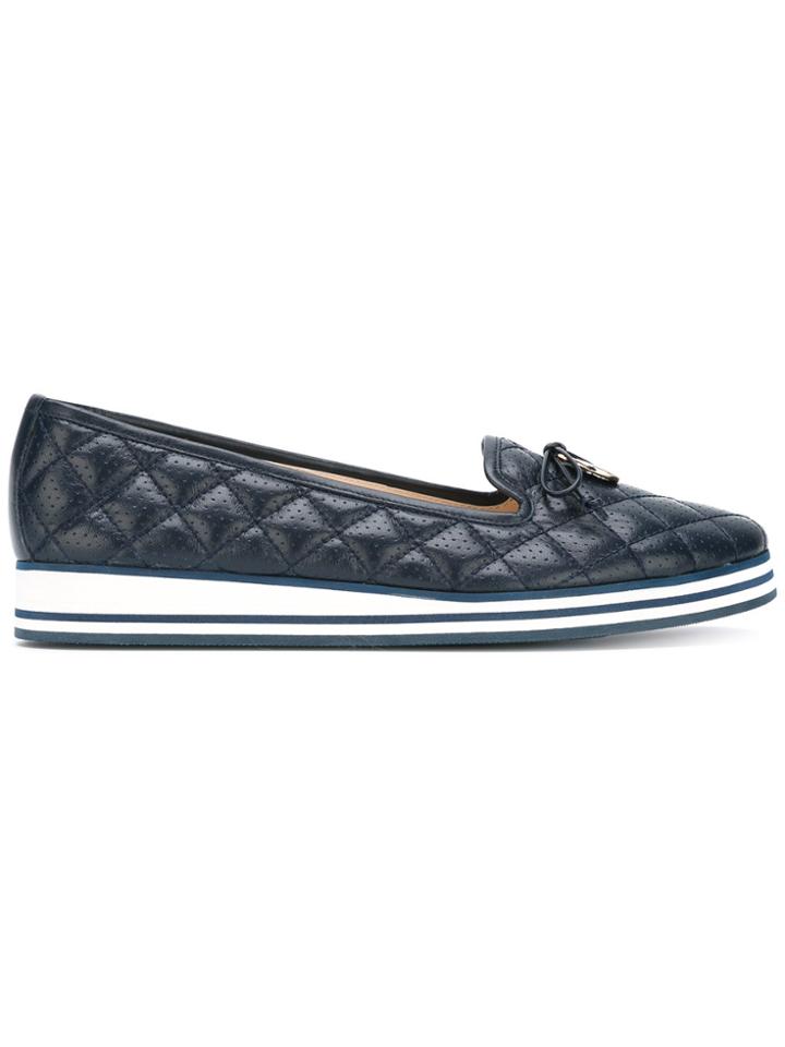 Baldinini Quilted Platform Ballerina Shoes - Blue