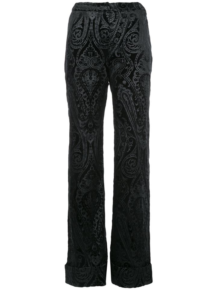 N Duo Jacquard Flared Trousers - Black