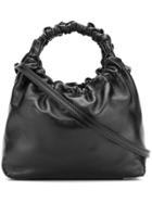 The Row Ruched Handle Tote Bag - Black