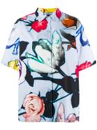 Prada Floral Print Poplin Shirt - Blue