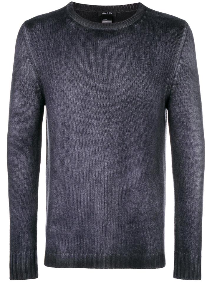 Avant Toi Overdyed Crew Neck Sweater - Blue