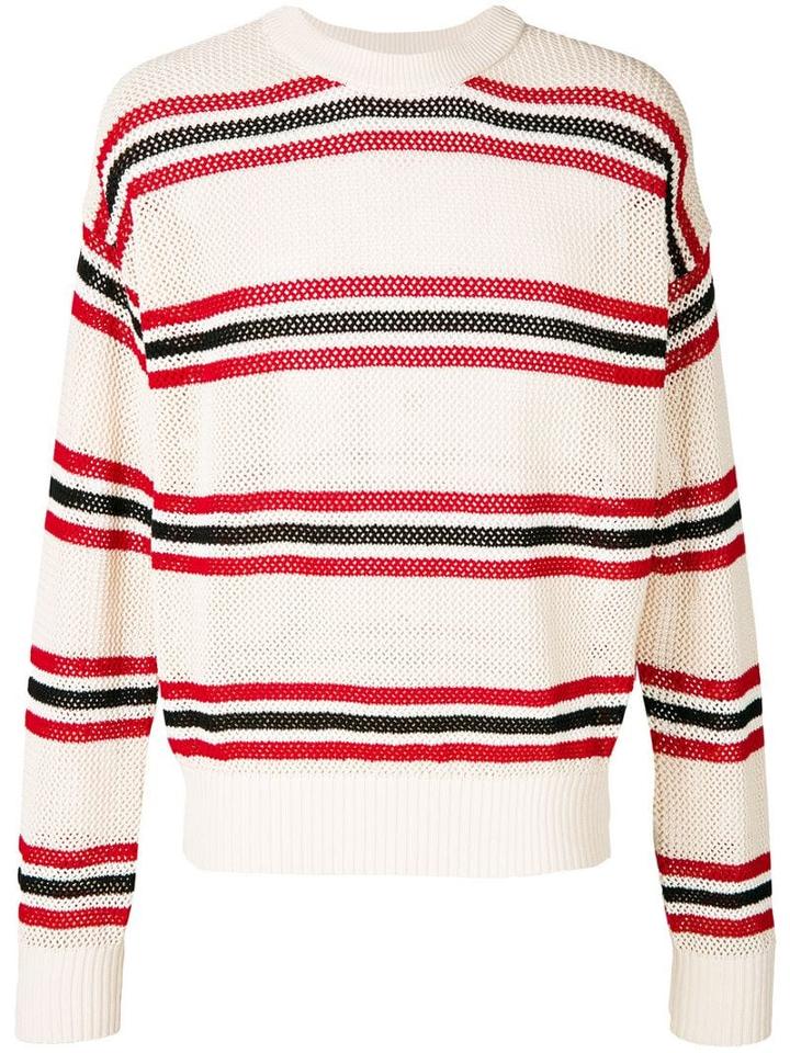 Laneus Long Sleeved Striped Pullover - Neutrals