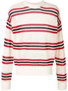 Laneus Long Sleeved Striped Pullover - Neutrals