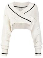 Aalto Cropped Wrap-effect Sweater - White