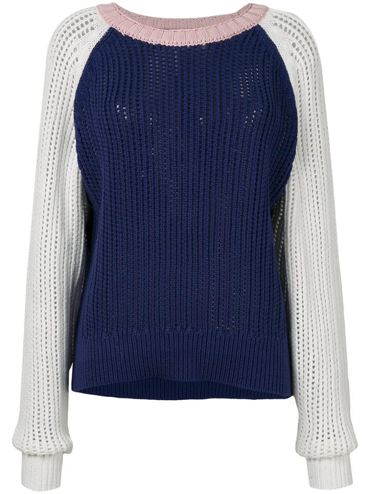 Michel Klein Colour Block Knit Jumper - Blue