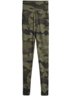 Burberry Camouflage Print Stretch Jersey Leggings - Green