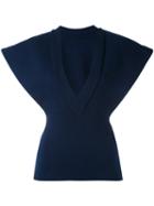 Geometric Shaped Blouse - Women - Cotton - 38, Blue, Cotton, Jacquemus